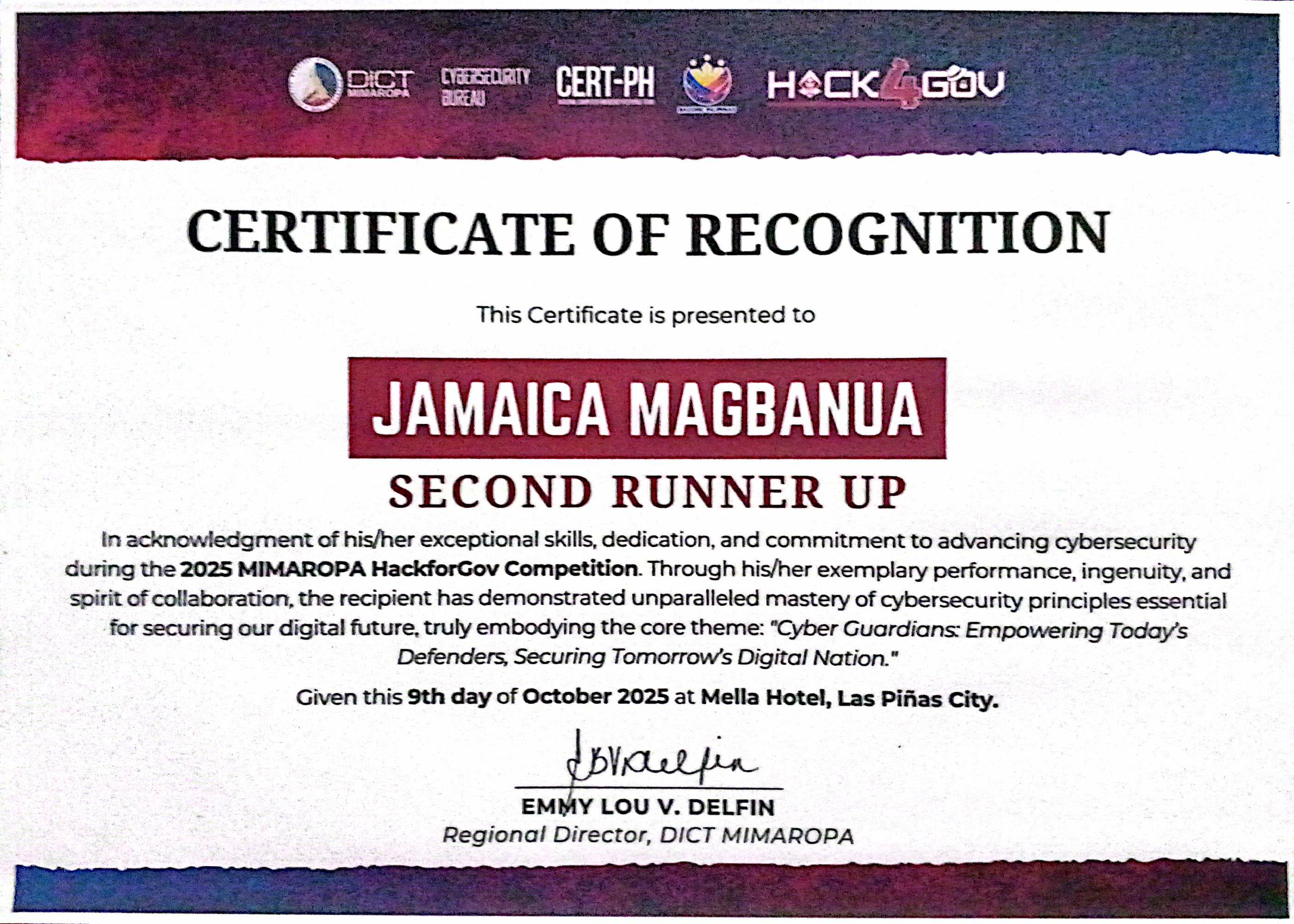 Hack4Gov 2025 Commendation